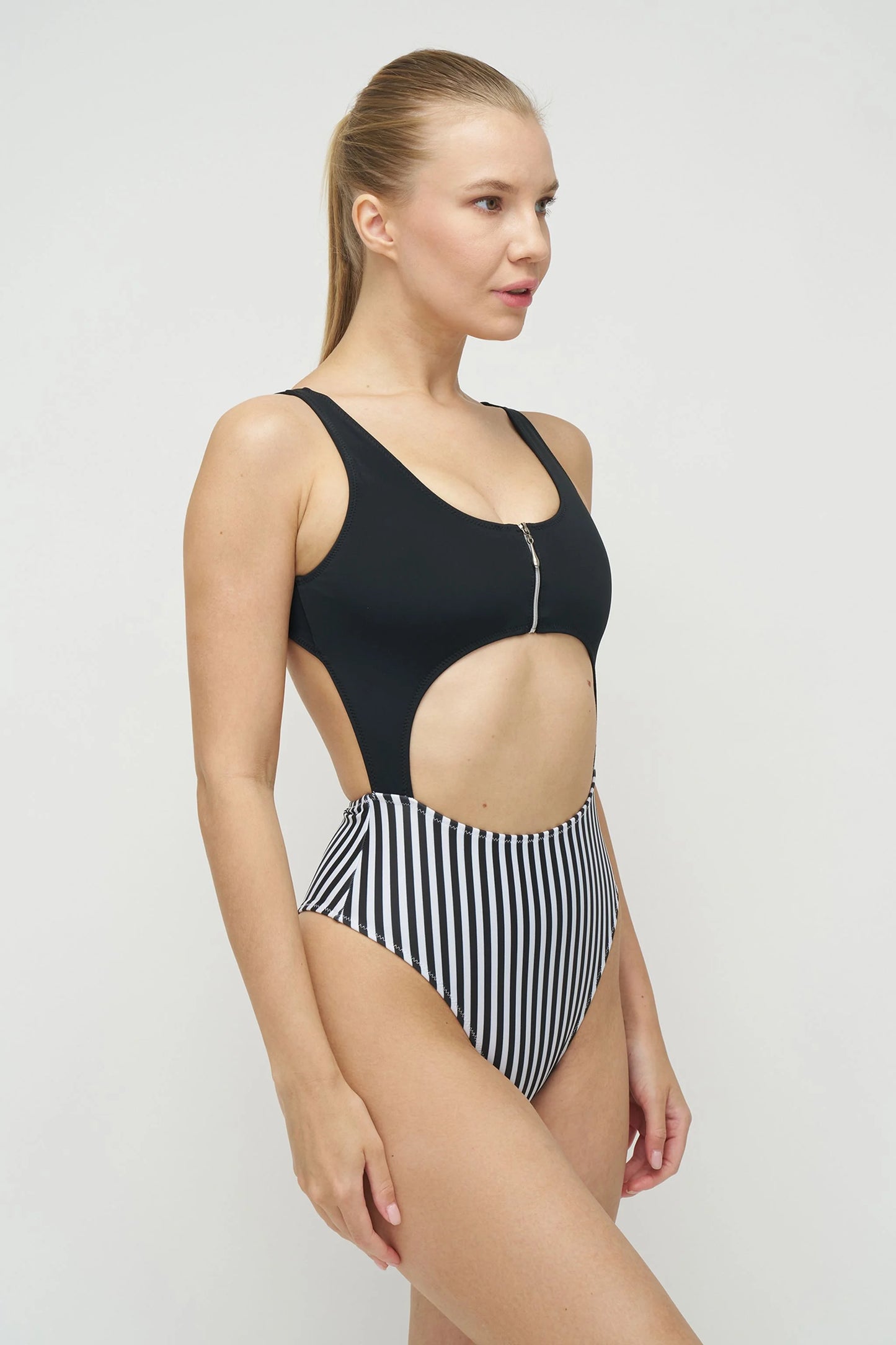 Lolita Bodysuit - Black/Stripes