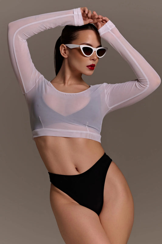 Setka Mesh Longsleeve Top- White