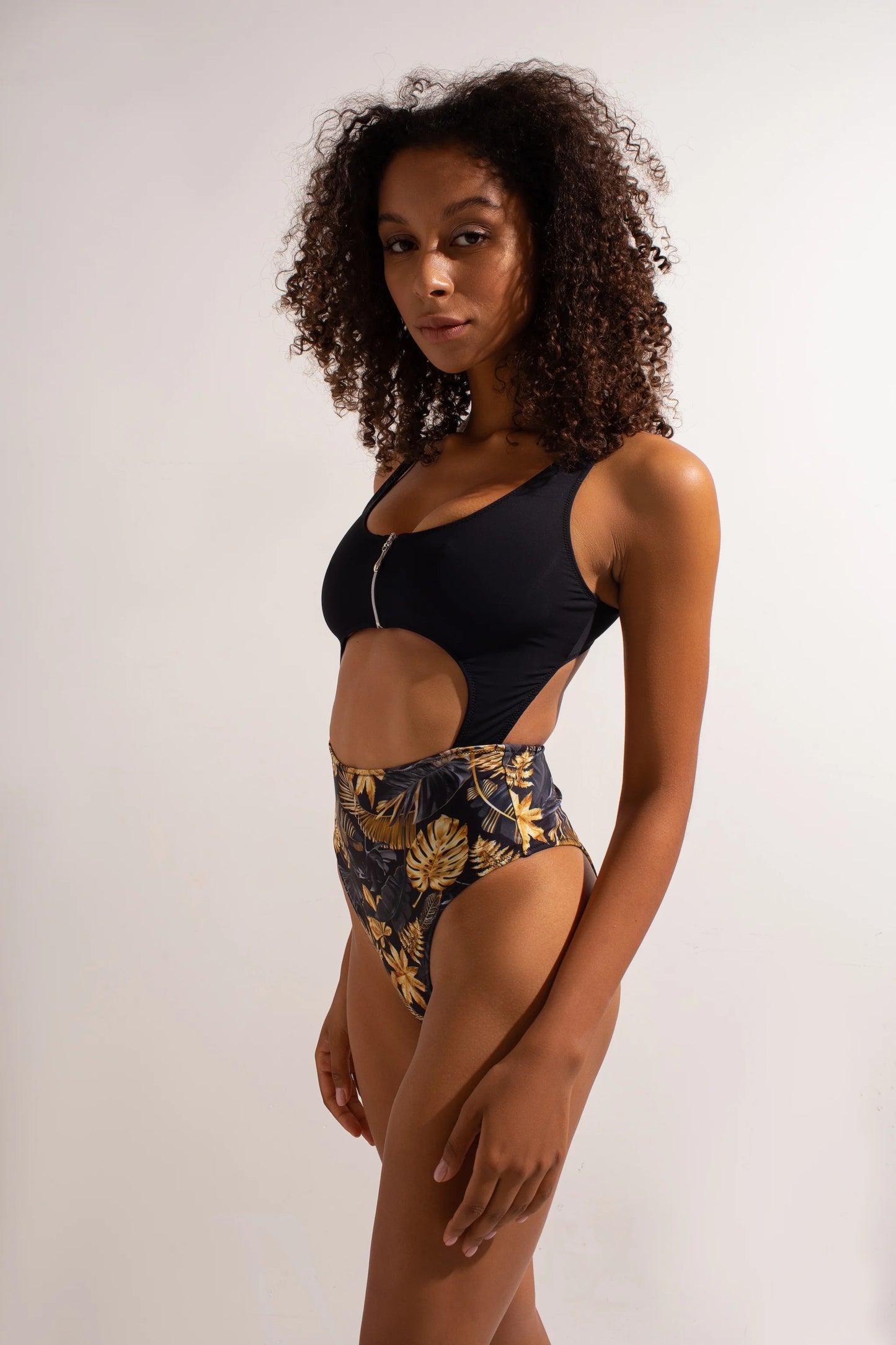 Lolita Bodysuit - Black/Gold Jungle