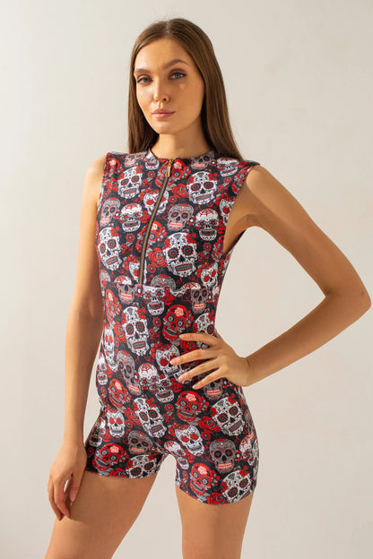 Union Mini Jumpsuit - Skulls