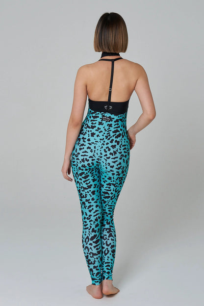 Sling Leggings - Blue Leopard